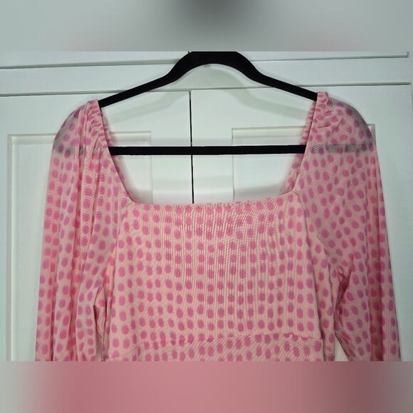 Pink Polka Dot Mesh Midi Dress – Size L (House of Aama x Target) - Picture 6 of 10